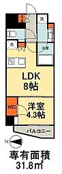ザ・パークハビオ根岸三丁目 1LDKの間取図画像