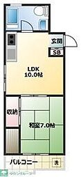 日の本ビル 1LDKの間取図画像