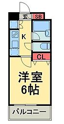 S-FORT潮見 1Kの間取図画像