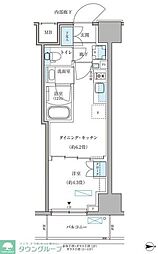 パークアクシス住吉ガーデンスクエア 1DKの間取図画像