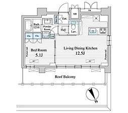 プレノ清澄庭園 1LDKの間取図画像