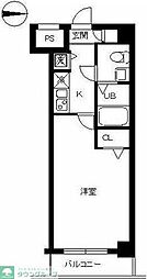 スカイコート錦糸町 1Kの間取図画像