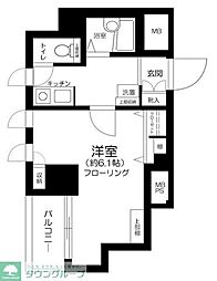 メインステージ日本橋箱崎2 1Kの間取図画像