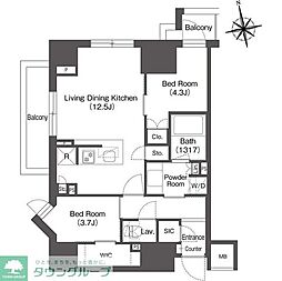 コンフォリア東上野 2LDKの間取図画像