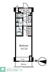ルーブル大島参番館 1Kの間取図画像