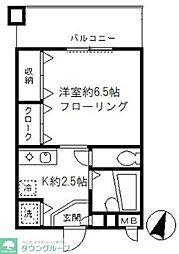 ファインクレスト吾妻橋 1Kの間取図画像