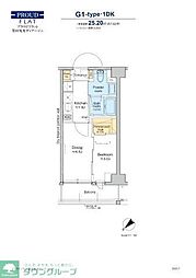 プラウドフラット墨田曳舟ディアージュ 1DKの間取図画像