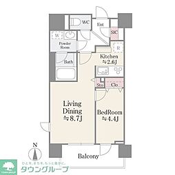 パークフィルヴェール 1LDKの間取図画像