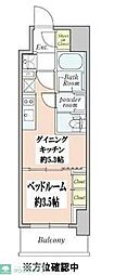 クレストコート本所吾妻橋 1DKの間取図画像