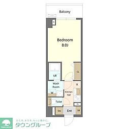 Genovia南千住4skygarden 1Kの間取図画像