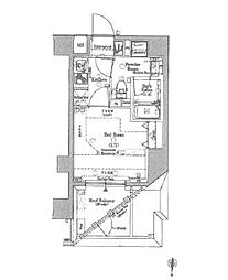 AXAS東京ORIENS 1Kの間取図画像
