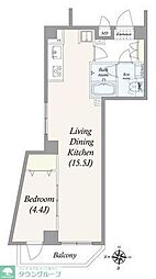アルファコート東あずま 1LDKの間取図画像