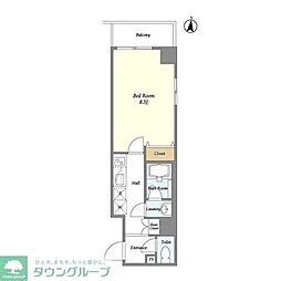 T-TERRACE森下 1Kの間取図画像