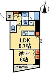 S-RESIDENCEHIKIFUNE 1LDKの間取図画像