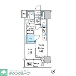 デュオフラッツ一之江West 1DKの間取図画像