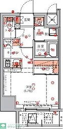 ハーモニーレジデンス東京イーストコア♯004 1Kの間取図画像