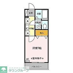 K-クロッシング 1Kの間取図画像