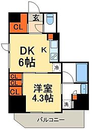 パークアクシス浅草橋二丁目 1DKの間取図画像
