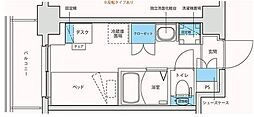 キャンパスヴィレッジ元住吉テラス 7階ワンルームの間取り