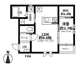 東急東横線 元住吉駅 徒歩7分の賃貸アパート 1階1LDKの間取り