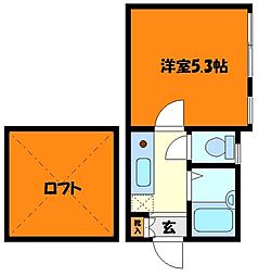 ル・シエル新川崎 1Kの間取図画像