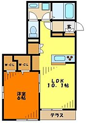 フレシール平間 1LDKの間取図画像