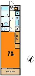 リブリ・アラノエ 1Kの間取図画像