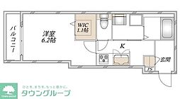 モアノ橘 1Kの間取図画像