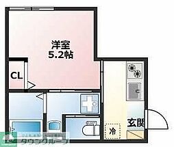リアル綱島パークテラスA棟 1Kの間取図画像