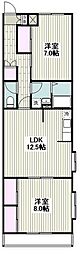 サニーハイツ欅 2LDKの間取図画像