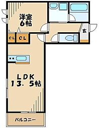 カーサ・ソレアーダ 1LDKの間取図画像