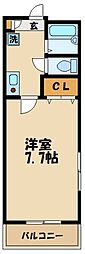 ベルメゾン 1Kの間取図画像