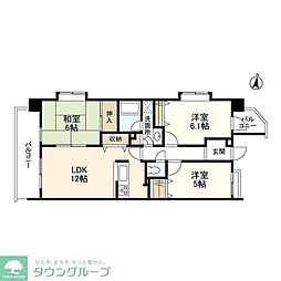 セレーノ武蔵中原 3LDKの間取図画像