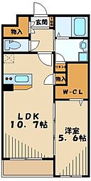 グリーンテラス 1LDKの間取図画像