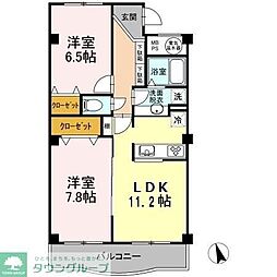モ・ルラン 2LDKの間取図画像