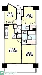 元住吉南パーク・ホームズ 3LDKの間取図画像