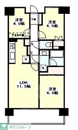 元住吉南パーク・ホームズ 3LDKの間取図画像