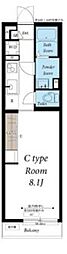 リブリ・中原 1Kの間取図画像