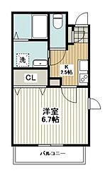 アーバンフォレスト 1Kの間取図画像