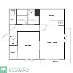 Luceヘーベルメゾン元住吉 1LDKの間取図画像