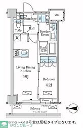 ラティエラ武蔵小杉 1LDKの間取図画像