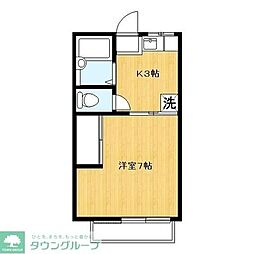 第3ドエル小泉 1Kの間取図画像