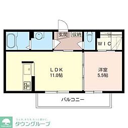 アーク元住吉 1LDKの間取図画像