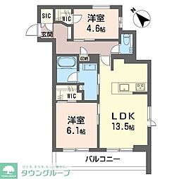 グラン リジエール 2LDKの間取図画像