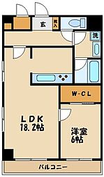 KDXレジデンス溝の口 1LDKの間取図画像