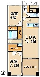 ブリズラヴィーヌ 2LDKの間取図画像