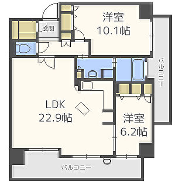 フェニックス日本橋高津 ｜大阪府大阪市中央区高津2丁目(賃貸マンション2LDK・13階・85.08㎡)の写真 その2