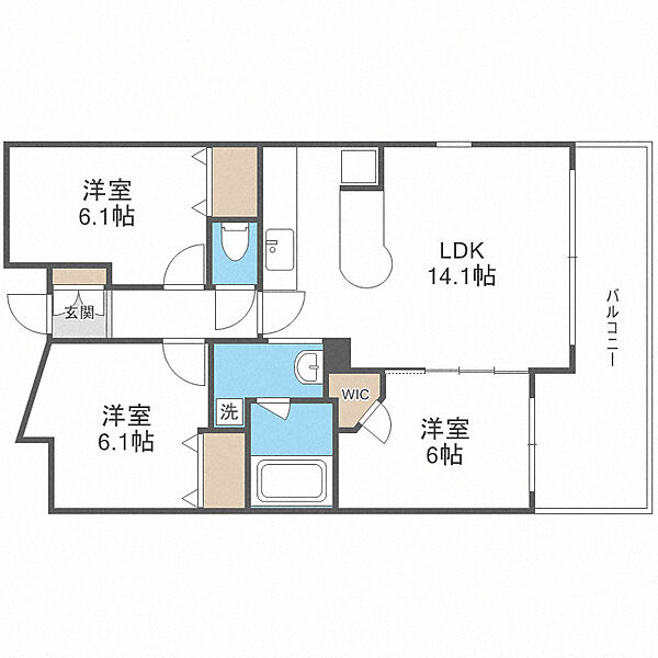 画像2:エステムプラザ心斎橋IIノール・ロジェ　間取り