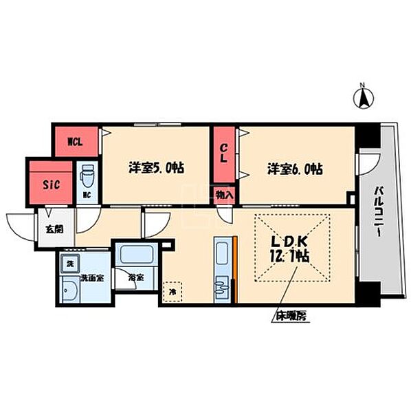 IBC Residence West ｜大阪府大阪市中央区北久宝寺町4丁目(賃貸マンション2LDK・4階・56.22㎡)の写真 その2