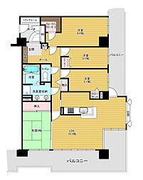 コスモ柏セランス 4LDKの間取図画像